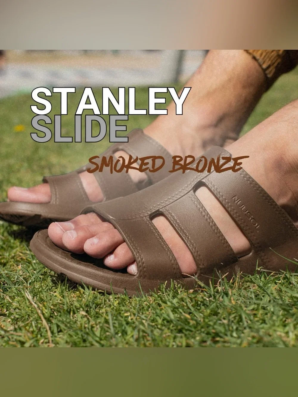 NUUSOL MEN'S STANLEY cushion RECOVERY SLIDE sandals brown 11 like crocs